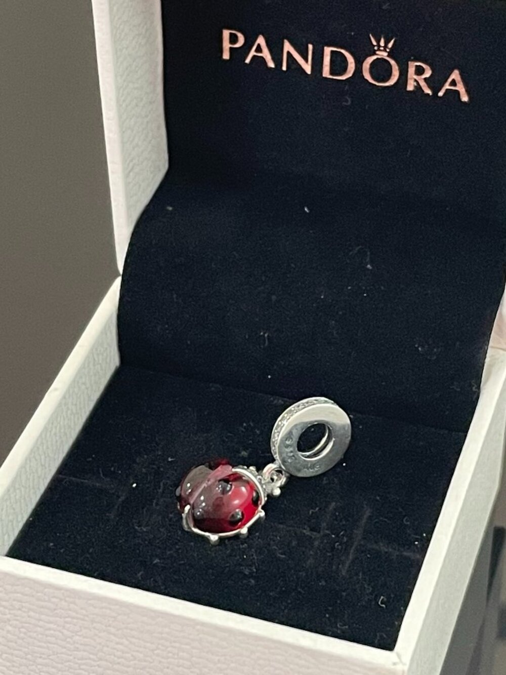 Authentic Pandora Red Ladybird Dangle Charm S925 sterling silver gift